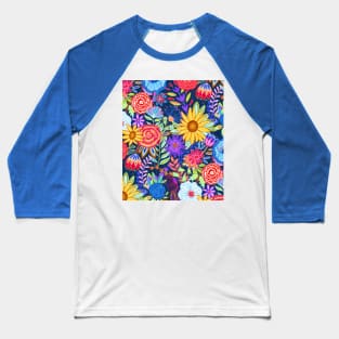 Funky Festive Floral Baseball T-Shirt